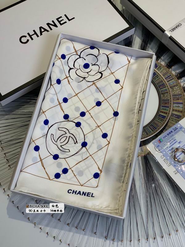 Chanel silk scarf 90X90cmE21 (1)
